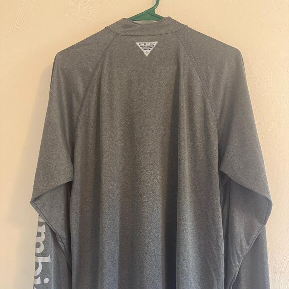 Columbia Sportswear PFG Omni-shade 1/4 Zip Long Sleeve Pullover Men M Gray Logo - Picture 4 of 5